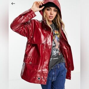 Red rain jacket from ASOS